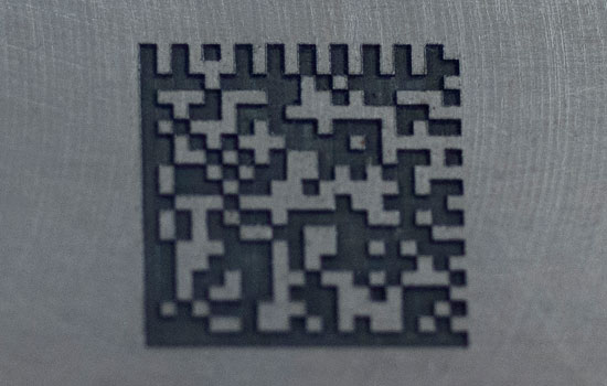 Laser engraved data matrix code