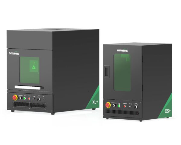 Datamark XL+ and XS+ Class 1 MOPA fiber laser marking and engraving workstation cabinets