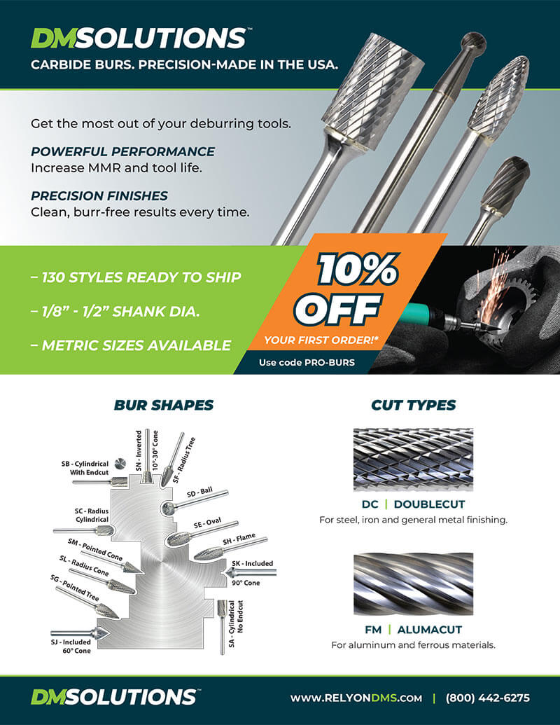Get 10% off your first order of DMS carbide burs