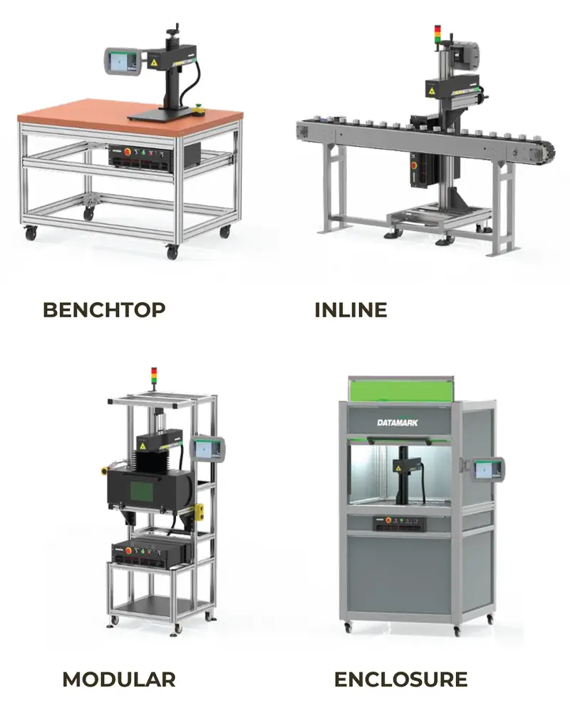 The Datamark Fiber Laser Touch can be configured for benchtop, inline, modular, or enclosed laser marking in production environments